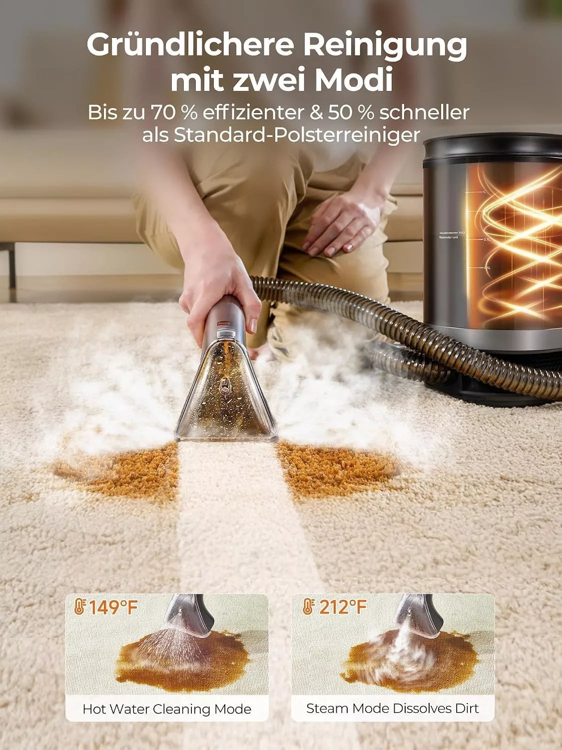 UWANT Portable Carpet Steam Cleaner B400